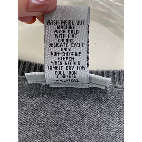 Catherines Soft Pearl Snap Front Cardigan Sweater Womens Plus Sz 3X Grey 26/28W - Picture 4 of 7